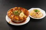 にんにく麻婆ラーメンと豚炒飯 Garlic Mapo Ramen and Pork Fried Rice（【麻婆ラーメンと炒飯】麺炒菜館 西小山店）