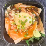 炙りトロサーモンネギトロユッケ丼(笹舟丼丸 仲宿店)