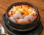 えびチーズ純豆腐チゲ(ご飯付き) Shrimp Cheese and Tofu Korean Stew(Includes Rice)（ホンデポチャ名古屋大須店）