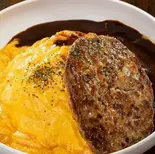 デミオムライス＆特製ハンバーグ（とろとろオムライスのオムタマ亭 福岡早良店）