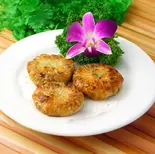 焼きニラエビ饅頭3個（四川料理 酔盧）