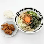 まぜそばセットA(まぜそばと唐揚げと追い飯)(油そば・まぜそば ロマン布施店)