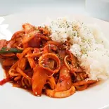 いか炒め丼 Squid Stir-Fry Rice Bowl（ソジュハンザン本店）