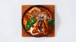 鉄鍋煮込みハンバーグ デミハヤシソース 160g(ライスorスパゲティー・サラダ付)(黄色いたま葱)