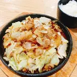 倍盛！豚バラ鉄板焼肉定食(スタミナ焼肉ダレ)（鉄板焼肉 スタミナ亭 清水店）