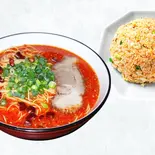 赤博多チャーシューメン+チャーハン（博多ラーメン長浜や 東高円寺店）