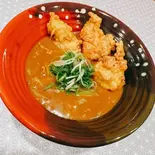 鶏天3個カレーうどん(小ライス付き)(万空うどん田舎っ子)