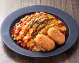 チキンオムライス&クリームコロッケ2個 Chicken Omelette Rice with Cream Cutlets (2 Pieces)(チキンライス大和屋)