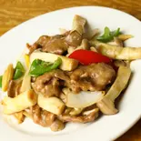 牛肉とキノコのオイスターソース炒め（福餃子）