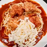 唐揚げチーズのせあんかけスパ（名古屋名物あんかけスパあんかけ亭）