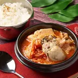 広島県産の牡蠣が入った韓国チゲセット Oyster Sundubu（韓国チゲの革命。総本店）