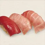 本まぐろ三貫盛（回転寿司みさき イセザキモール店）