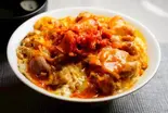 キムチの親子丼と味噌汁 Kimchi oyakodon and miso soup（【出汁の親子丼】鶏ヶ屋～西浅草店～）