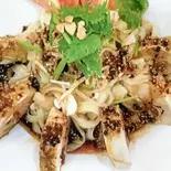 よだれ鶏温混ぜ刀削麺(優香 刀削麺 小台店)