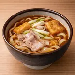 [温かけ]肉汁うどん（肉汁うどん 麦とろ 柳）