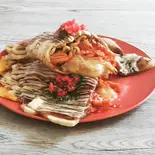 豚バラ玉子キムチチーズいか焼き（柳沢うまいか亭）