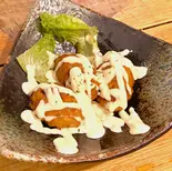 鶏つくね照り焼きの特製マヨソースがけ(餃子工房ちびすけ 十三店)