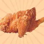 まるごと一羽のフライドチキンハーフサイズ（小馋猫烤肉拌饭(シャオチャンマオビビンバ)）