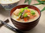 本日のお野菜お味噌汁（だしまきたまごとおばんざい アマゾナキッチン）