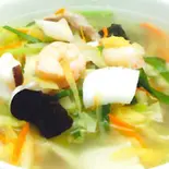 塩味海鮮チャンポン/Noodles with salt based soup(中華料理 龍門)