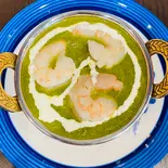 ほうれん草エビカレー Horenso prawns curry（INDIAN NEPALI RESTAURANT SUBHA LAKSHMII〜インド・ネパール料理 スバラクシュミー）