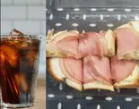 アイスコーヒーとハムトーストのセット（ちこっと）