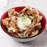鶏皮丼 Deep Fried Chicken Skin Bowl(鶏&デリ)