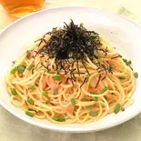 タラコとウニのパスタ（キッチン中卓）