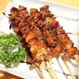 鶏皮串 5本 タレ焼（味処げん家）