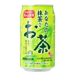 お茶 緑茶 340ml 缶（魚丼 平尾二丁目店）