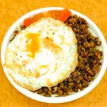 ビーフ卵ケバブ丼Beef egg kebab bowl（ビクトリア ケバブ ビリヤニ ハラル 専門店Victoria Kebab Biryani Halal house）