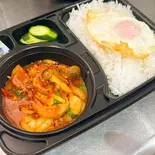 パットプリックパオ海老+ご飯+目玉焼きผัดพริกเผากุ้ง+ข้าวสวย+ไข่ดาว(PINTO)