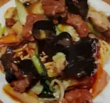 五目牛肉あんかけカタ揚げそば（本格中華料理 東盛軒）