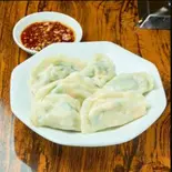 大えびとニラ卵手作り水餃子6個(ジンギスカンラムモモ焼き)