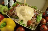 悶絶チーズテキサスBBQライス<温玉付> The great melted cheese Texas BBQ Rice（サンライズタコライス The Sunrise Taco-Rice）