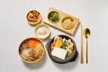 みそ豚キムチ純豆富定食とハーフビビンバ(ダイダイ渋谷ストリーム店)