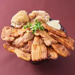 甘辛みそ豚丼【ダブル】300 (唐揚2)（ガチでうまい「ガチ丼屋」 大橋店）
