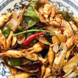 椒盐蛭 (マテ貝塩胡椒炒め)（中国料理 壺家大排档）