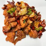 鶏肉の唐辛子炒め(辣子鶏)（Hao Chi 2号店）