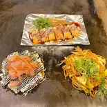 ・定番セット・ 豚玉+塩ガーリック焼きそば+豚バラとんぺい焼き(ぽんぽこ亭 (狸狸亭)天満橋店)