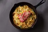 厚切りベーコンのペペロンチーノ Bacon Peperoncino(【ニンニク&絶品パスタ】漢のペペロンチーノ 上平間店)