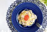 明太子とキノコのクリームパスタ（パスタデリバリー 25年以上続くホテルクオリティー 六本木 グラテシモ）