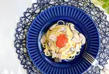 明太子とキノコのクリームパスタ【深夜】（パスタデリバリー 25年以上続くホテルクオリティー 六本木 グラテシモ）