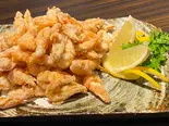 川蝦香り揚げレモン添え（西安刀削麺 匠心）