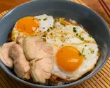【鶏もも肉】今治の焼豚玉子飯 (Chicken Thigh) Grilled Pork Rice Bowl with Fried Eggs（【B級グルメ】今治の焼豚玉子飯今治食堂 名楽町店）
