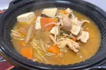 豚バラ肉と具沢山味噌汁（恵八）