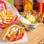⑬ケバブ丼チキン+ピタMチキン+ポテトセット Kebab Rice Bowl Chicken+Pita M Chicken+Potato Set（Mega Kebab 大須1号店 Halal ハラール）