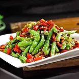 干煸四季豆 インゲンの強火炒め Stir-Fried Beans with High Temperatures（王さん私家菜）