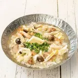 期間限定】キノコバター+鶏雑炊【For a limited time】mushroom butter + Chicken porridge（ぞうすいマニア〜鶏キング〜博多店Zosui Mania Chicken King）