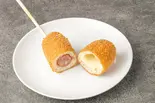 モッツァレラチーズ＆ソーセージ米ハットグ゛ 하프＆하프(치즈＆소세지) 핫도그（ジョンノ屋台村 大名店）